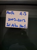 Audi	A-3	Sol Arka Yan Sabit Camı 	2003-2013	(Stok Kodu:	Au-54)