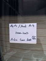 Audi	A 4	Arka Cam Rzt.	2000-2007	(Stok Kodu:	Au-14)