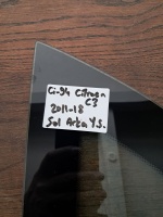 Citroen 	C-3 	Sol Arka Yan Sabit Camı	2011-2018	(Stok Kodu:	Ci-94)