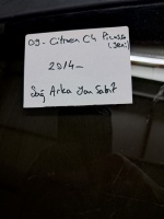 Citroen C-4 Picasso 2014-SağArka Yan Sabit Camı(Stok Kodu: Ci-9)