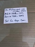 Citroen	Saxo	Sol Ön Kapı Camı	1996-2003	(Stok Kodu:	Pe-87)