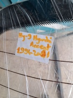 Hyundai	Accent  	1994-2001	Arka Cam	(Stok Kodu:	Hy-9)