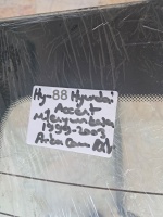 Hyundai 	Accent	1999-2003	Arka Cam	(Stok Kodu:	Hy-88)