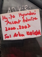 Hyundai	Accent Admire	2002-2005	Sol Arka Kelebek Camı	(Stok Kodu:	Hy-70)