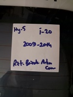 Hyundai i-20 2009-2014 Arka Cam (Stok Kodu: Hy-5)