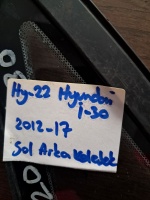 Hyundai 	i-30	2012-2017	Sol Arka Kelebek Camı	(Stok Kodu:	Hy-22)