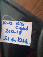 Kia 	Ceed 	Sol Ön Kelebek Camı	2012-2018	(Stok Kodu:	Ki-13)