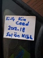 Kia 	Ceed 	Sol Ön Kelebek Camı	2012-2018	(Stok Kodu:	Ki-14)