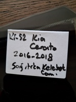 Kia 	Cerato	Sağ Arka Kelebek Camı	2016-2018	(Stok Kodu:	Ki-52)