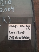 Kia 	Rio HB	Sağ Arka Kelebek Camı	2000-2005	(Stok Kodu:	Ki-65)