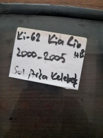 Kia 	Rio HB	Sol Arka Kelebek Camı	2000-2005	(Stok Kodu:	Ki-62)