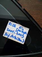 Kia 	Sportage	Sağ Arka Kelebek Camı	2005-2009	(Stok Kodu:	Ki-36)