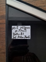 Nissan	X-Trail	Sol Arka Yan Sabit Camı	2014-2021	(Stok Kodu:	Ni-5)