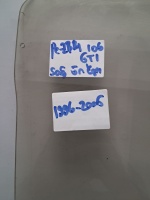 Peugeot 106 GTI Sağ Ön Kapı Camı 1996-2005 (Stok Kodu: Pe-221)