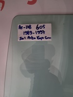  Peugeot 605 1989-1997 Sol Arka Kapı Camı (Stok Kodu: Pe-278)