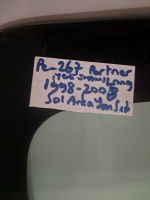 Peugeot Partner 1998-2008 Sol Arka Yan Sabit (Stok Kodu: Pe-267)