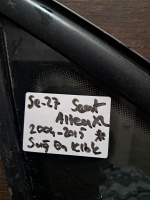 Seat Altea XL 2004-2015 Sağ Ön Kelebek Camı (Stok Kodu: Se-27)