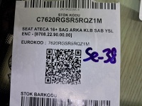 Seat Ateca 2016- Sağ Arka Kelebek Camı (Stok Kodu: Se-38)