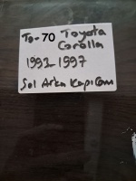 Toyota Corolla 1993-1998 Sol Arka Kapı Camı (Stok Kodu: To-70)