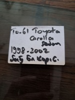 Toyota 	Corolla	1998-2002	Sağ Ön Kapı Camı	(Stok Kodu:	To-61)