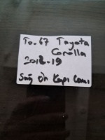 Toyota 	Corolla	2012-2019	Sağ Ön Kapı Camı	(Stok Kodu:	To-67)