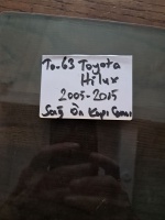 Toyota 	Hilux	2005-2015	Sağ Ön Kapı Camı	(Stok Kodu:	To-63)