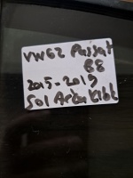 Volkswagen 	Passat B-8	2014-2019	Sol Arka Kelebek Camı	(Stok Kodu:	VW-62)